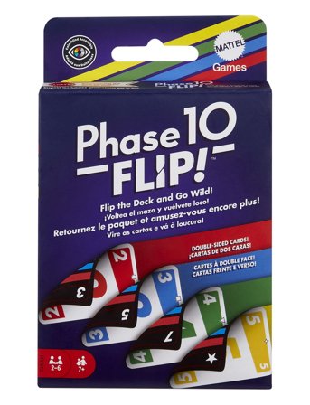 Mattel Games | Games Phase 10 Flip Card Game, Classic Family Card Game With Double-Sided Cards For 2-6 Players | ONE SIZE