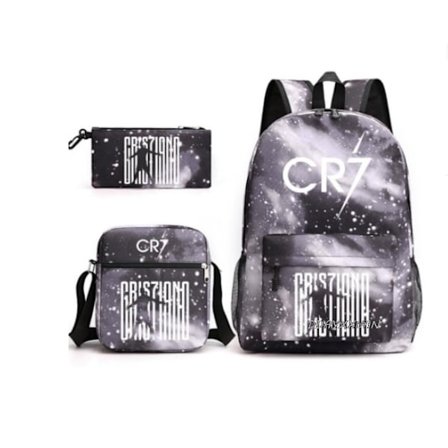 Fotboll Messi Unisex Skolväska Student Ryggsäck