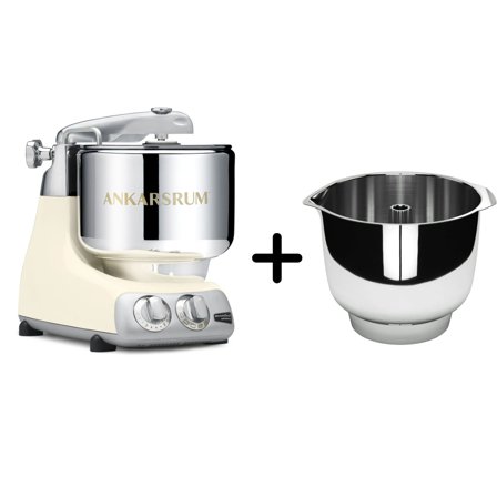 Ankarsrum AKM 6230 køkkenmaskine + Assistent Original piskeskål, light creme | KitchenOne