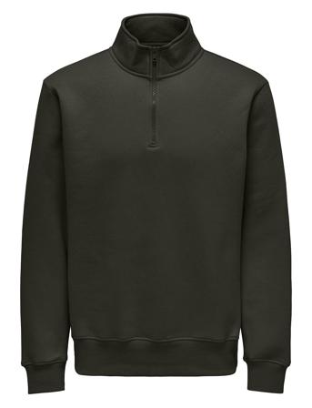 Onsconnor Reg 1/4 Zip Sweat Tops Sweatshirts & Hoodies Sweatshirts Khaki Green ONLY & SONS