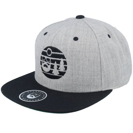 Bearded Man - Grå snapback Keps - Sunset Heather Grey/Black Snapback @ Hatstore