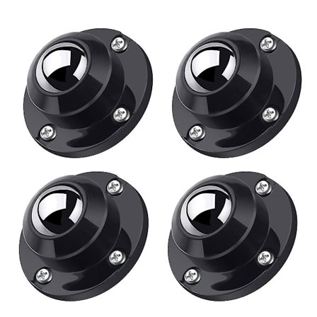 4-pack 25 mm Självhäftande Hjul för Möbler, Lågprofil Svängbara Hjul för Små Förvaringslådor