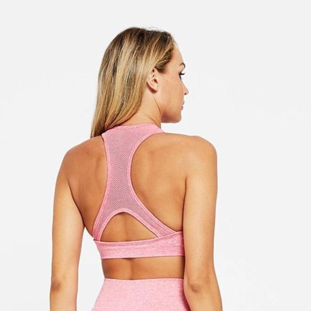 Rosa Tränings topp bh med nät rygg
