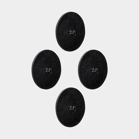 Self-adhesive magnetic plates Silwy Metal-Nano-Gel-Pads, Ø6.5 cm, black, 4-pack for Silwy Clever