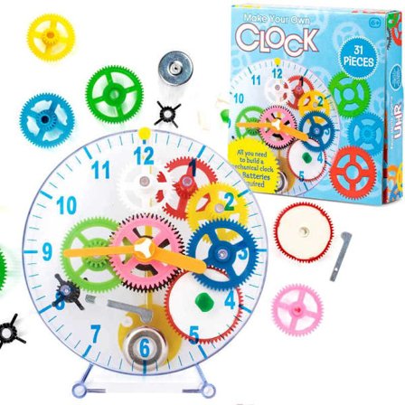 Clock Building Kit for Children - Build Yourself White