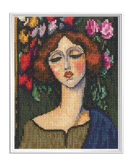 Stickpackung Bild Die Frau mit den Blumen