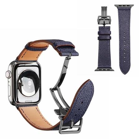 ægte læder sort spænde rem til Apple Watch Series 6 / 5 40mm - Sapphire blå Blue