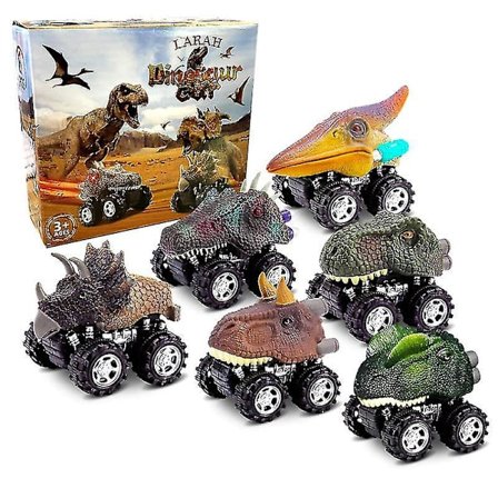Træk-Tilbage Dinosaur Biler Til Børn 6 Pak Dinosaur Legetøjsbiler Til 3-årige Drenge