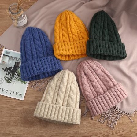 Uldhat børn efterår og vinter dag mode twist rød kn