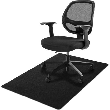 Kontorstoleunderlag 120 * 90 cm, Sunfry kontorstoleunderlag til hårde gulve, skridsikker gulvbeskyttelsesmåtte (120 x 90 cm, sort)