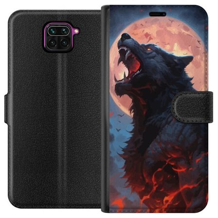 Plånboksfodral till Xiaomi Redmi Note 9 med Ylande varg