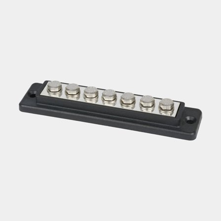 Terminal block Skyllermarks, 7 x M5, max 6 mm², black (negative)