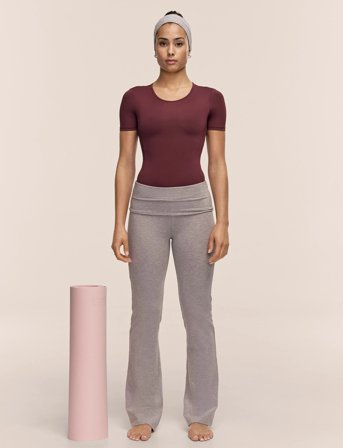 Casall Sublime Folded Flare Pants - Grey - L