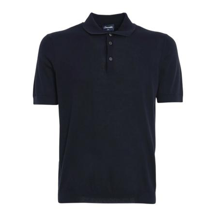 Drumohr Cotton Polo Shirt Blå, Herre
