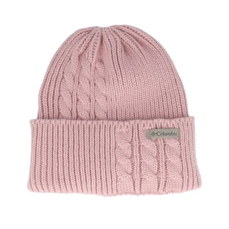 Columbia - Růžový cuff Beanie - Agate Pass Cable Knit Beanie Eraser Pink Cuff @ Hatstore