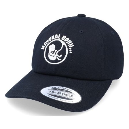 Iconic - Svart unconstructed Keps - Natural Born Black Dad Cap @ Hatstore