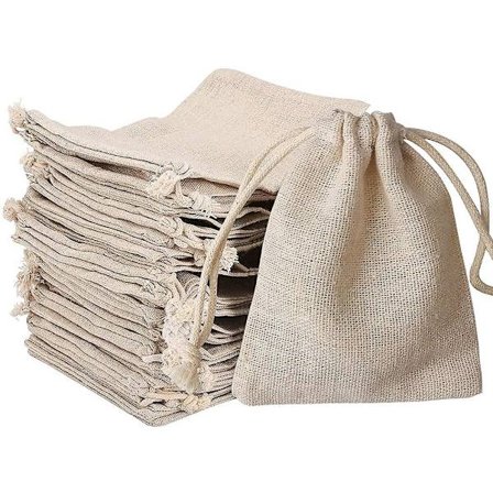 30 stk. bomuldsposer med snørelukning, gaveposer i hessian med snørelukning i stof