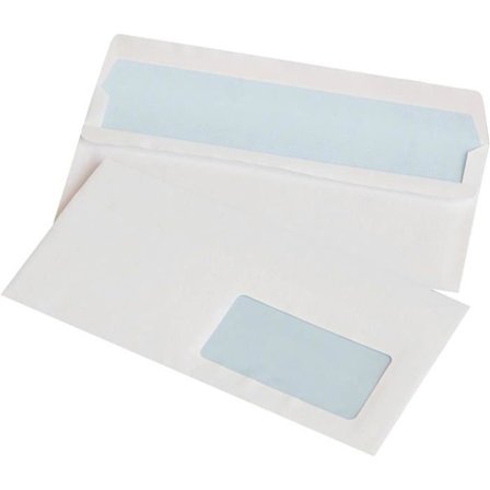 Självhäftande kuvert OFFICE PRODUCTS SK DL 110x220mm 1000 Bitar Höger Fönster