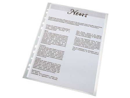 ESSELTE Plastficka, A4, stansad, 115 mikrometer, polypropylen, jämn, 11 hål, genomskinlig 100/fp - Lyreco - Kontorsmaterial - Mappar och plastfickor -