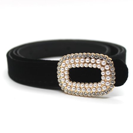 Fløyelsbelte midjebelte SVART