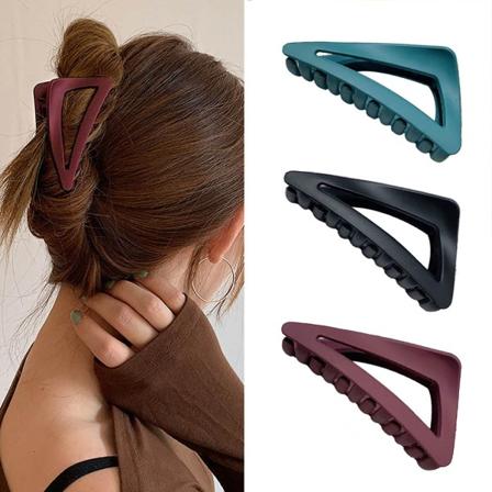 Franske matte hårklips Triangle Plast Medium Sklisikre klips for kvinner jenter (3 stk)