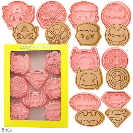 Spiderman Superman Cookie Cutters Søde Form Kage Fondant Bagning DIY Form 8stk/sæt