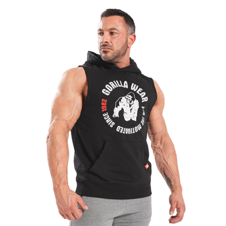 Gorilla Wear Marshall Sleeveless Hoodie, Black
