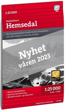 Calazo Høyfjellskart Hemsedal 1:25 000