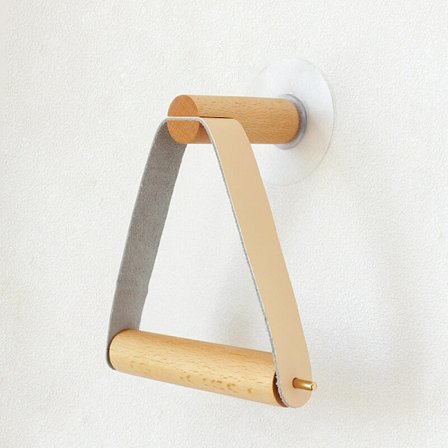 Väggmonterad kreativ handdukshållare toalettpapper nordisk kreativ trärullhållare