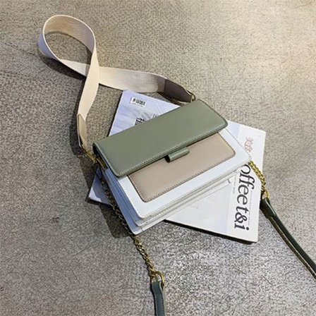 IC Kontrastfärg Läder Crossbody-väska för Kvinnor 2022 Resehandväska Enkel Axelväska Enkel Väska Dam Cross Body-väska