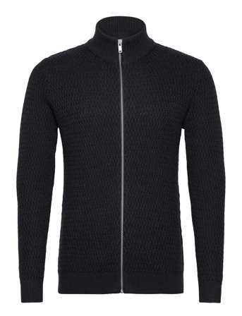 Zip Through Structure Cardigan Black Lindbergh