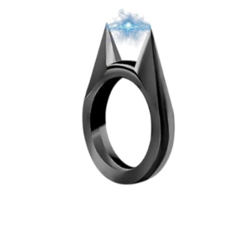 Twinkle 50.000.000 Safeguard Ring, Stun Ring for Women Men - Vanntett, Pålitelig Beskyttelse(Svart)