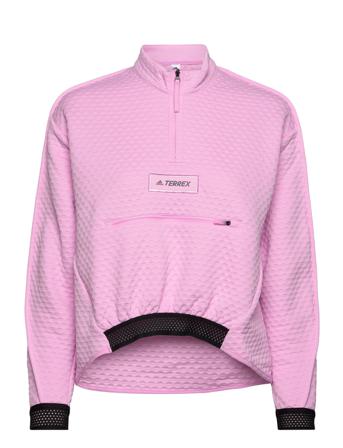 Terrex Hike 1/2 Zip Fleece Sweat-shirts & Hoodies Fleeces & Midlayers Rosa Adidas Performance