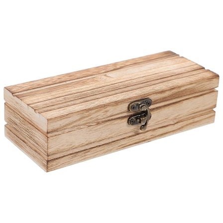 Rustik Træ Opbevaringsboks Husholdnings Desktop Smykkeskrin Lås Opbevaringsetui