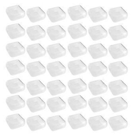 100 stk. Transparent smykkeæske i plastik med hængslet låg, mini kompakt firkantet smykkeopbevaringsbeholder