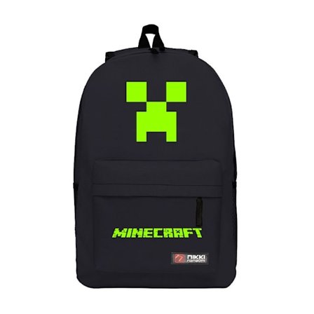 Minecraft Skole Taske Rygsæk Rejse Rygsæk til Børn Sort