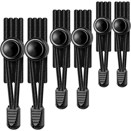 3 st svarta 120cm Elastiska skosnören, utan knytskosnören, One Size f