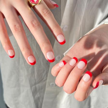 Manikyr Enkel Röd Nagellapp 24st