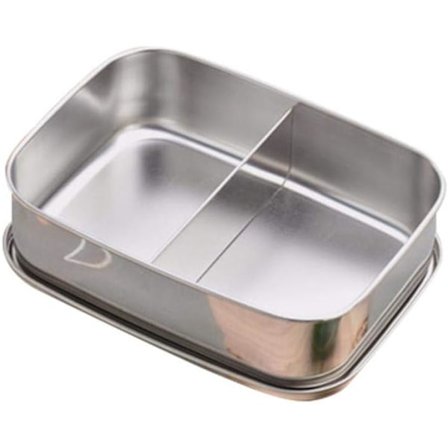 1020 ml Matboks i Rustfritt Stål - Bento Boks med 2 Rom