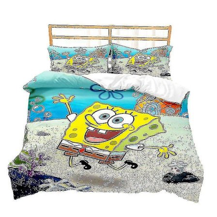 Spongebob Squarepants Serie Trykt Dynetrekk Todelt Sett Tredelt Barneroms Dekorativt Dynetrekk