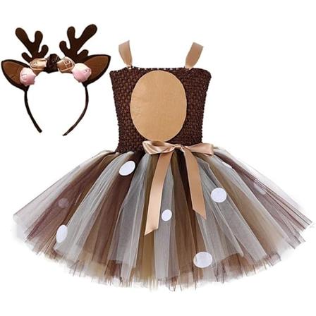 Tutu Dreams Halloween Dyre Kostumer til Piger Reindeer Giraf Tiger med Pandebånd Halloween Klæd Ud Tøj A L