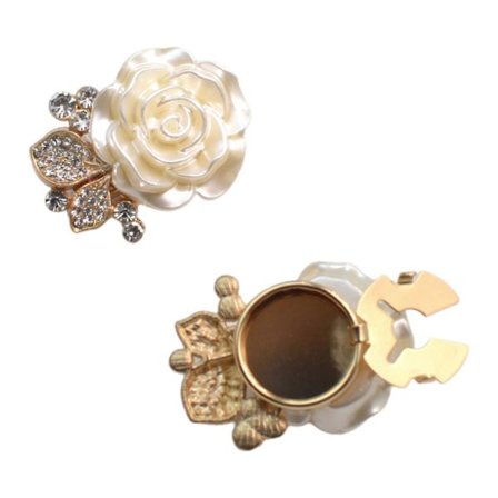 Dame Skjorte Knap Cover, Blomster Manchetknapper Med Funklende Diamanter, Guld og Sølv Manchetknapper Skjorte Knap Cover, Kjole og Hvidt Skjorte (2 
