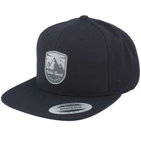 Wild Spirit - Charcoal Shield Peak Black Snapback Snapback Black Cap - @ Hatstore