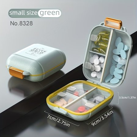 Organizer med stor kapacitet til vitaminer, øreringe, støvtæt og fugtbestandig, bærbar opbevaring til udendørs brug