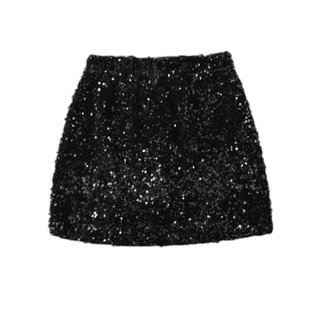 Svart paljettkjol med dragkedja