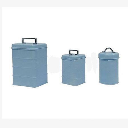 Dockhus Brödbehållare Miniatyr Bakning Förvaringstank BLÅ LUNCH