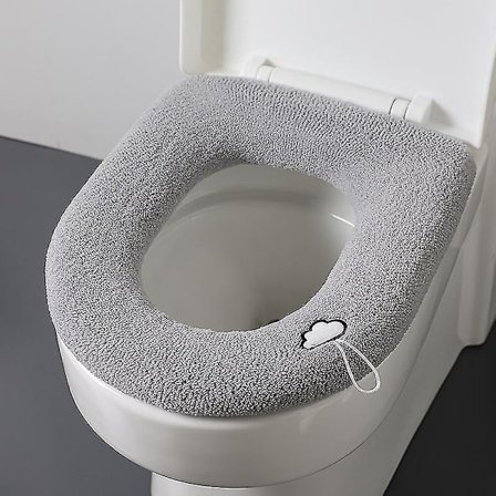 2 stk Toalettsete Hylse Vaskbar Standard Toaletttrekk Med Håndtak Myk Toaletttrekk Pad For Alle Toalettseter