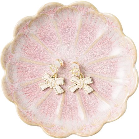 Jewelry Dish, Ring Dish, Ceramic Trinket Dish, Key Dish, Decorative Plate (Pink)