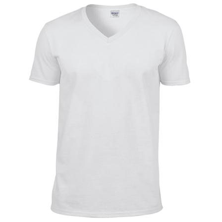 Gildan Soft Style V-halsad kortärmad T-shirt M Vit White M