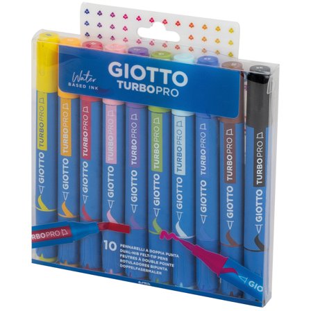 Giotto Turbo Pro Dual Tip Marker Pen 10-sett